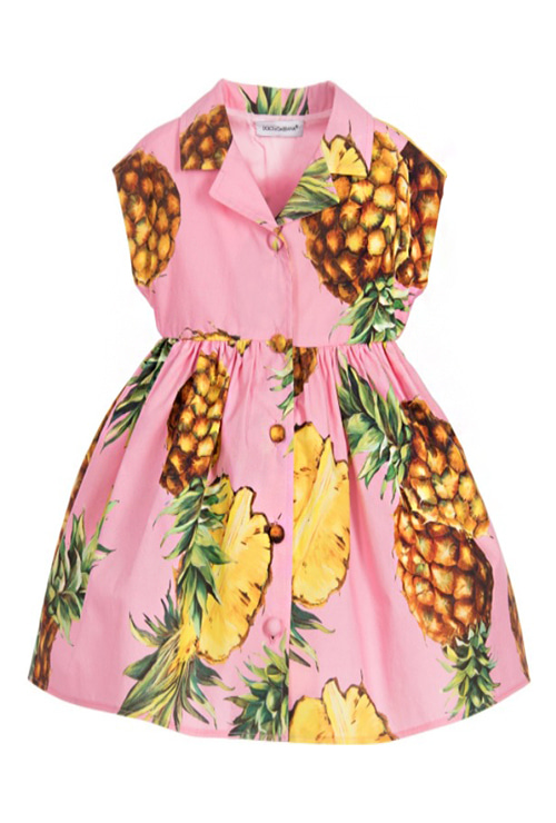 [kids] dol st. pink pineapple print dress