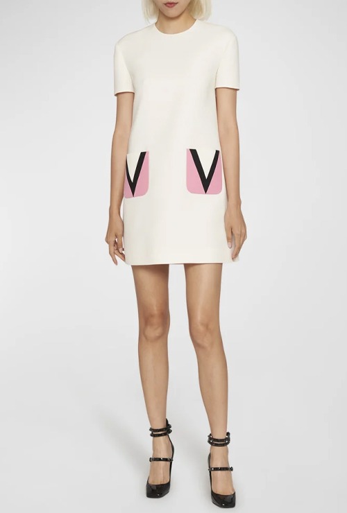 val st. Crepe Couture Shift Mini Dress / 2 types