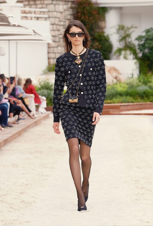 ch st. Jersey, Imitation Pearls &amp; Silk jacket skirt set