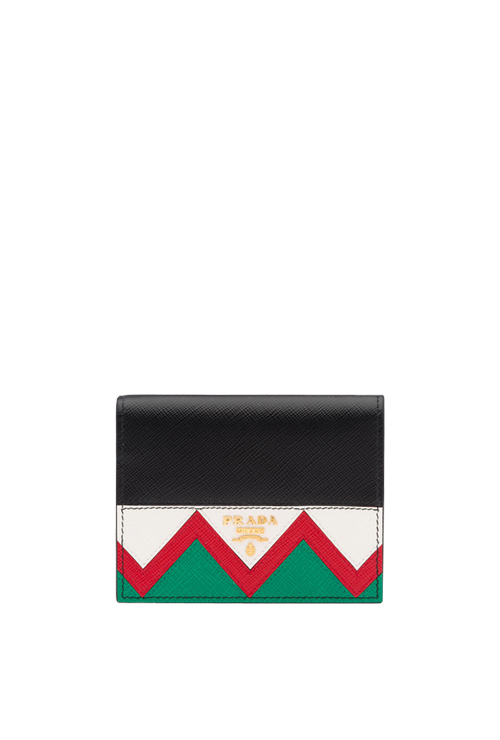 saffiano leather wallet +nero rosso