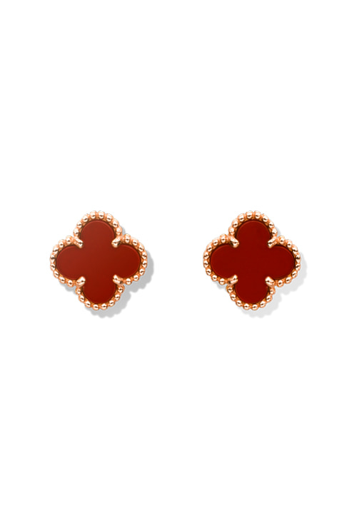 vintage alhambra earrings in red