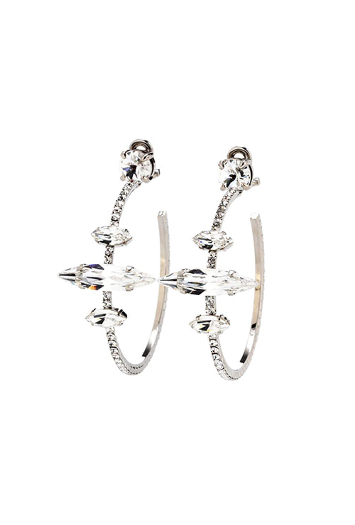 embellished clip on hoop earrings