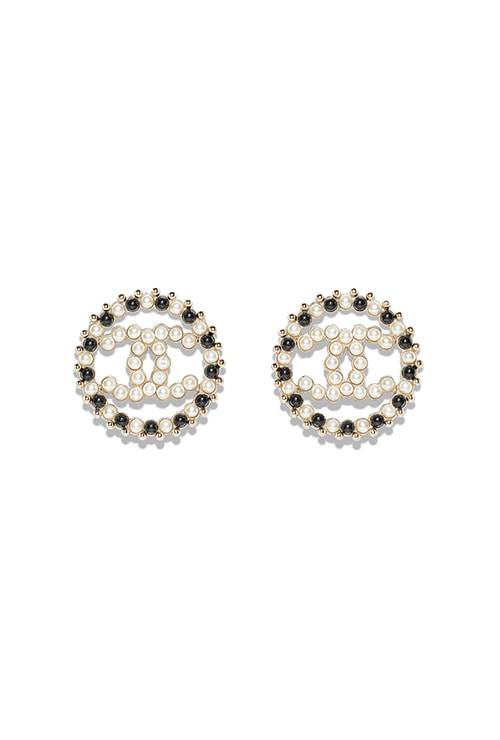 black&amp;white pearl earrings