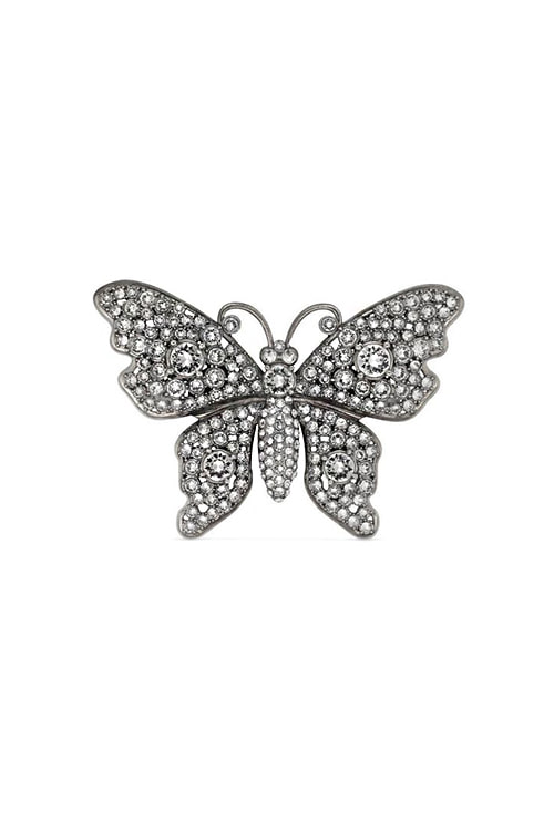 crystal studded butterfly brooch