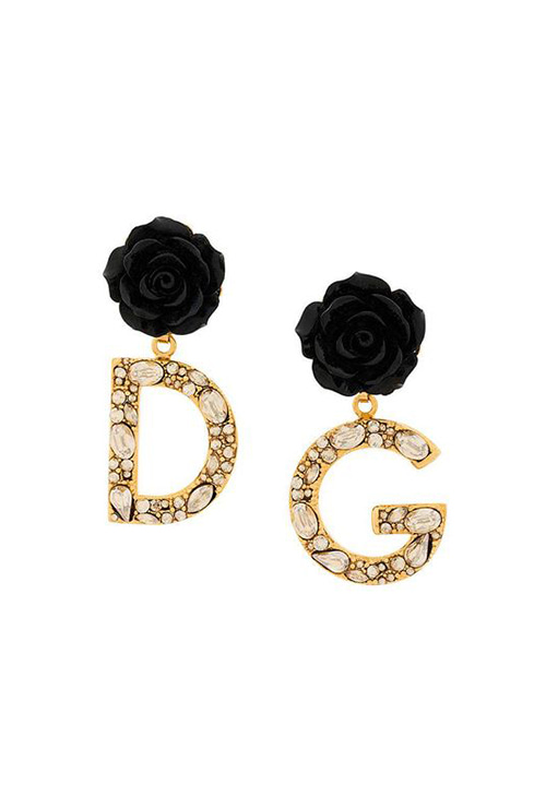metallic DG drop earrings