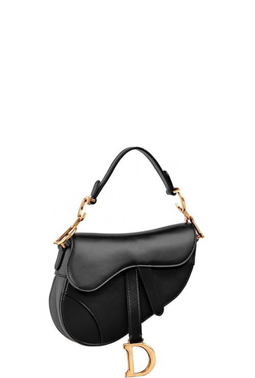 saddle bag in black calfskin + 2types