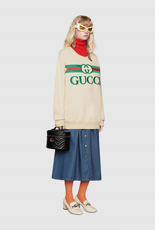 gu st. 2020 collection oversize sweatshirt with gucci logo / 2 types