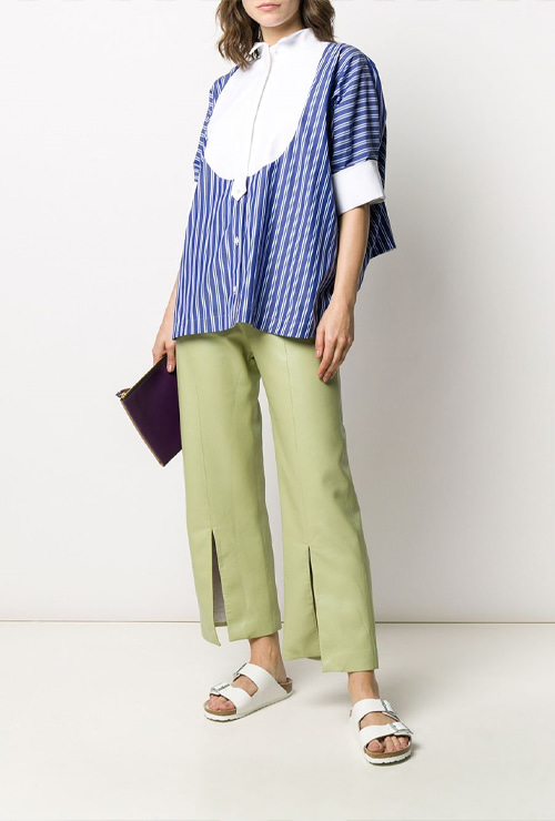 sac st. striped-print pleated shirt