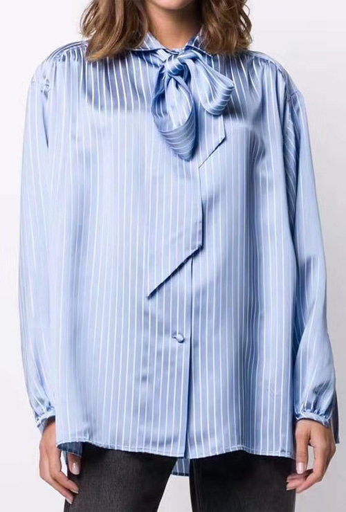 balen st. logo stripe scarf blouse