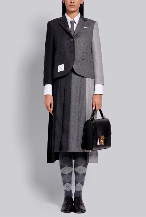 thom st. wool flannel high armhole jacket &amp; skirt set / 단독주문가능