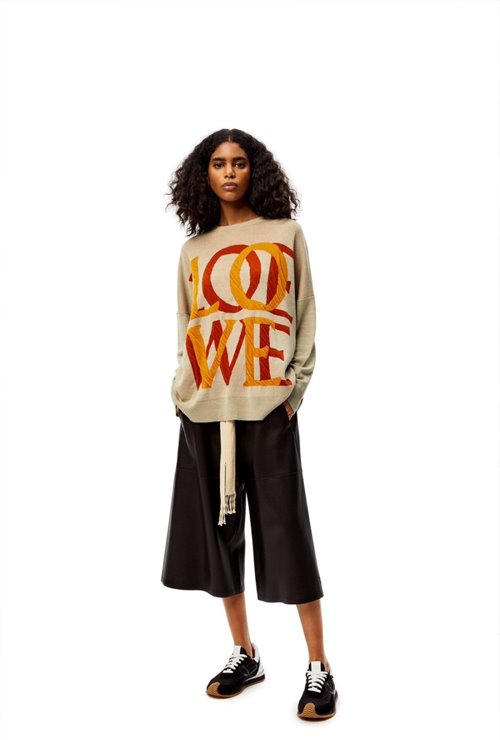 loe st. jacquard-knit linen-blend sweater