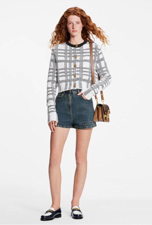 louis st. graphic knit cropped cardigan / 2 types