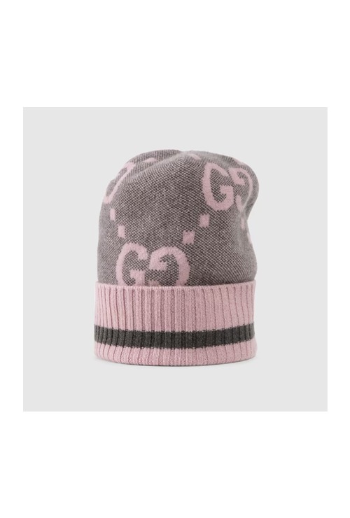 GG knit cashmere hat &amp; muffler