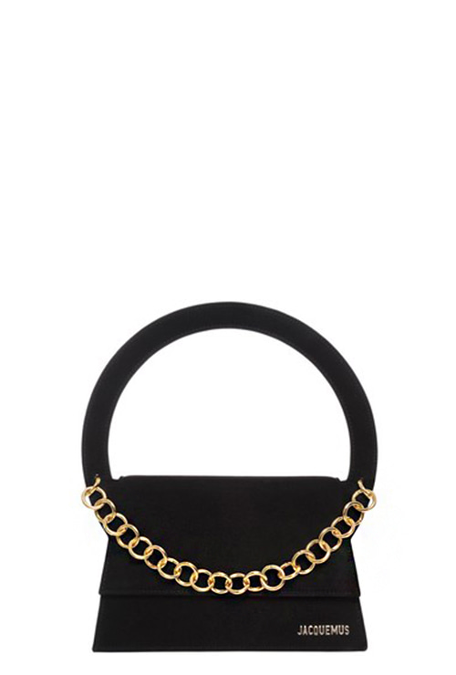 suede shoulder bag with chain detail