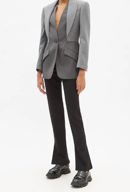 alex mc st. single-breasted layered-effect wool suit jacket